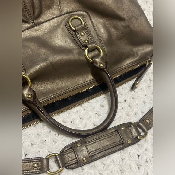 Coach Large leather Bronze Ashley convertible satchel - Picture 6 of 9